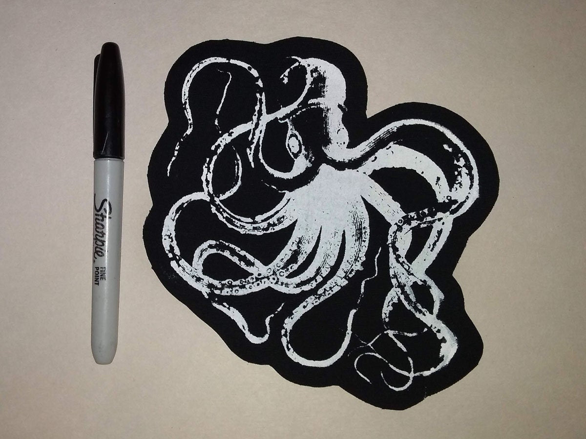 Octopus Screen print Sew-on Patch
