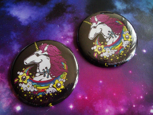 Mechanical Unicorn & Rainbow Button