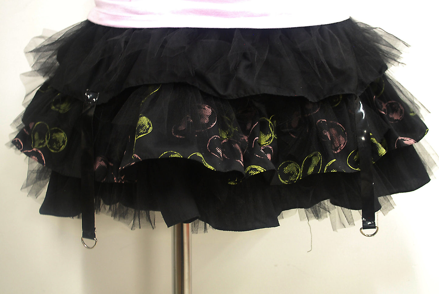 Black Tutu Skirt with Pink & Yellow Bubbles