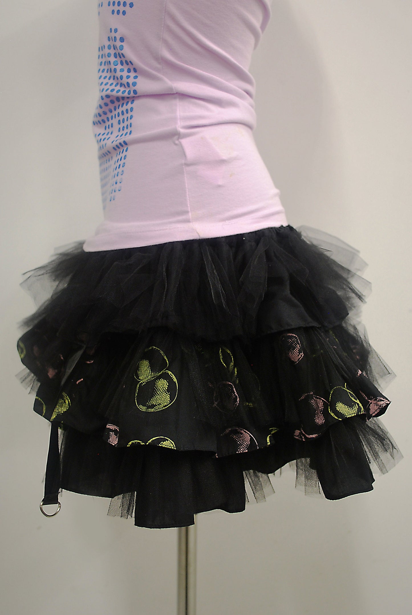 Black Tutu Skirt with Pink & Yellow Bubbles
